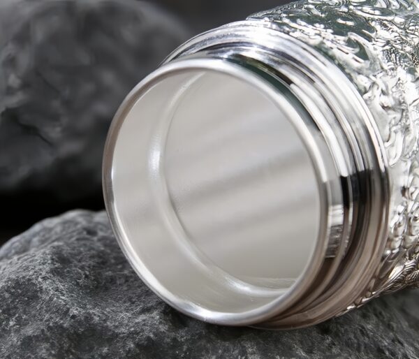 20250829_090129_993 999 Handcrafted Sterling Silver Dragon Thermos Mug - Double-Wall Vacuum Insulated Cup for Hot & Cold Drinks
