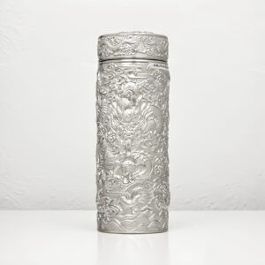 999 Handcrafted Sterling Silver Dragon Thermos Mug - Double-Wall Vacuum Insulated Cup for Hot & Cold Drinks