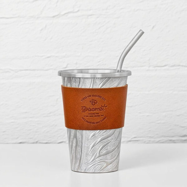 20250912005028 999 Pure Silver Water Ripple Mug-Handmade Coffee Cup