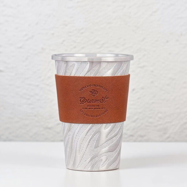 202509120050291 999 Pure Silver Water Ripple Mug-Handmade Coffee Cup